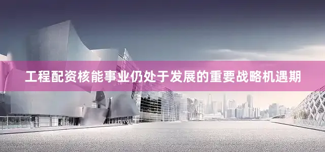 工程配资核能事业仍处于发展的重要战略机遇期